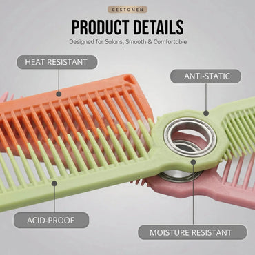 360 ° Bearing Rotating Hair Comb Antistatic Double Sided Heat Resistant Hair Clipper Comb Salon Lightweight  Hairdressing Tool