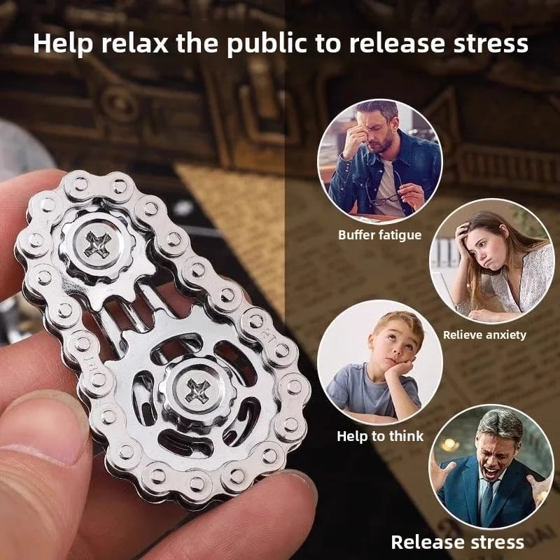 Fidget Spinner De Engranajes De Metal Juguete Antiestrés De Escritorio Relajación Adultos Decoración De Oficina