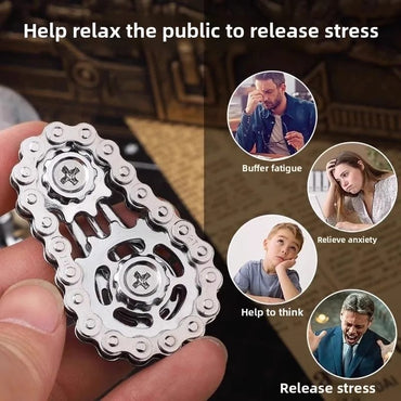 Fidget Spinner De Engranajes De Metal Juguete Antiestrés De Escritorio Relajación Adultos Decoración De Oficina