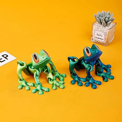 3D Printing Simulation Tree Frog Joint Movable Frog Ornaments Kitchen Home Decoration Office Animal Desk Toy Refrigerator Magnet