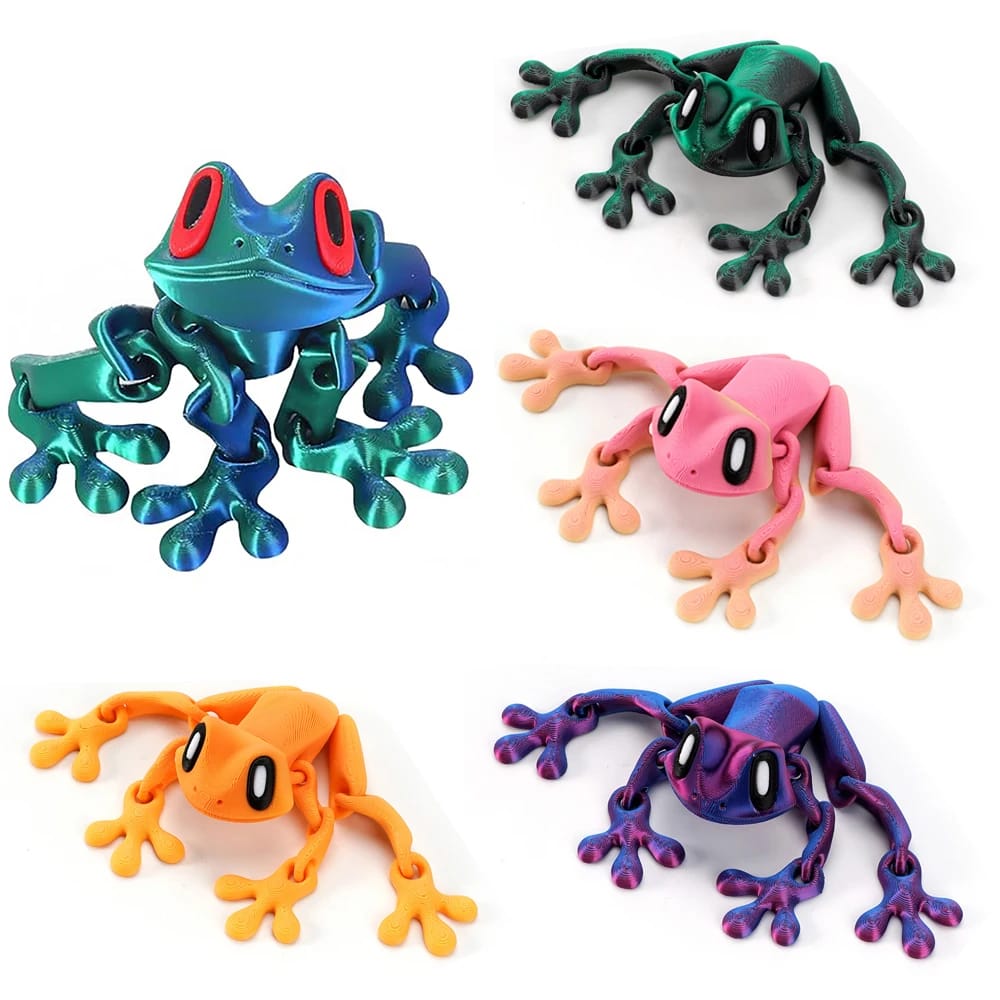 3D Printing Simulation Tree Frog Joint Movable Frog Ornaments Kitchen Home Decoration Office Animal Desk Toy Refrigerator Magnet