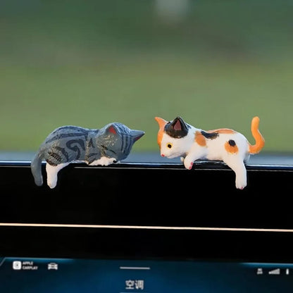 Set De 5 Gatitos Para Tablero Auto Adorno Caritas Emoji Marrón Y Naranja Autoadhesivos