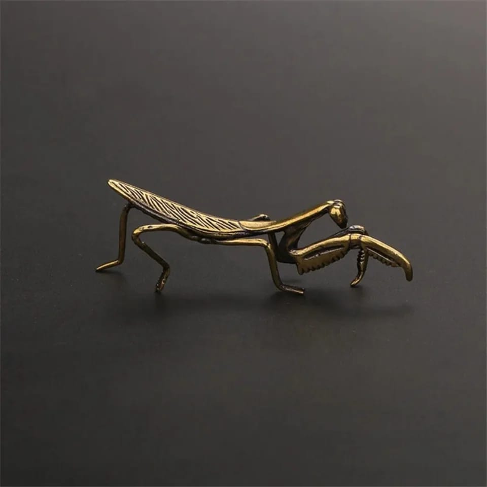 Copper Mantis Miniature Ornament Vintage Flower Pot Decoration Decorative Craft Accessories Tea Pet Antique