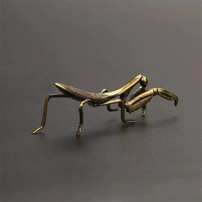 Copper Mantis Miniature Ornament Vintage Flower Pot Decoration Decorative Craft Accessories Tea Pet Antique