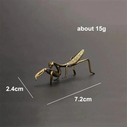 Copper Mantis Miniature Ornament Vintage Flower Pot Decoration Decorative Craft Accessories Tea Pet Antique