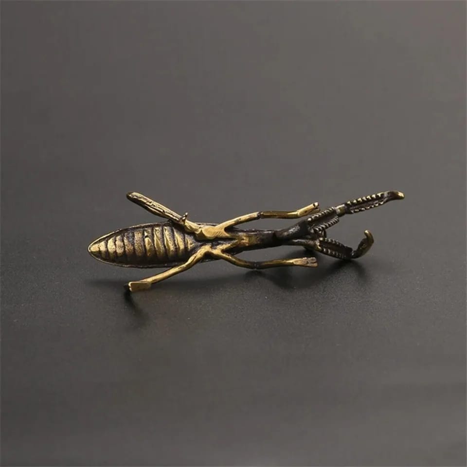 Copper Mantis Miniature Ornament Vintage Flower Pot Decoration Decorative Craft Accessories Tea Pet Antique