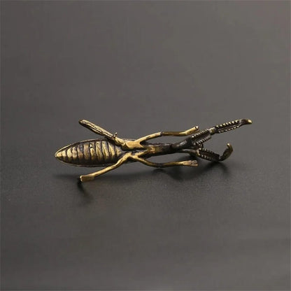 Copper Mantis Miniature Ornament Vintage Flower Pot Decoration Decorative Craft Accessories Tea Pet Antique