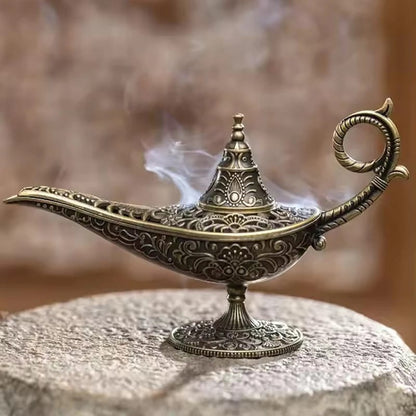 Quemador De Incienso Árabe Estilo Lámpara Antigua Metal Portavelas Decorativo Vintage Home Decor