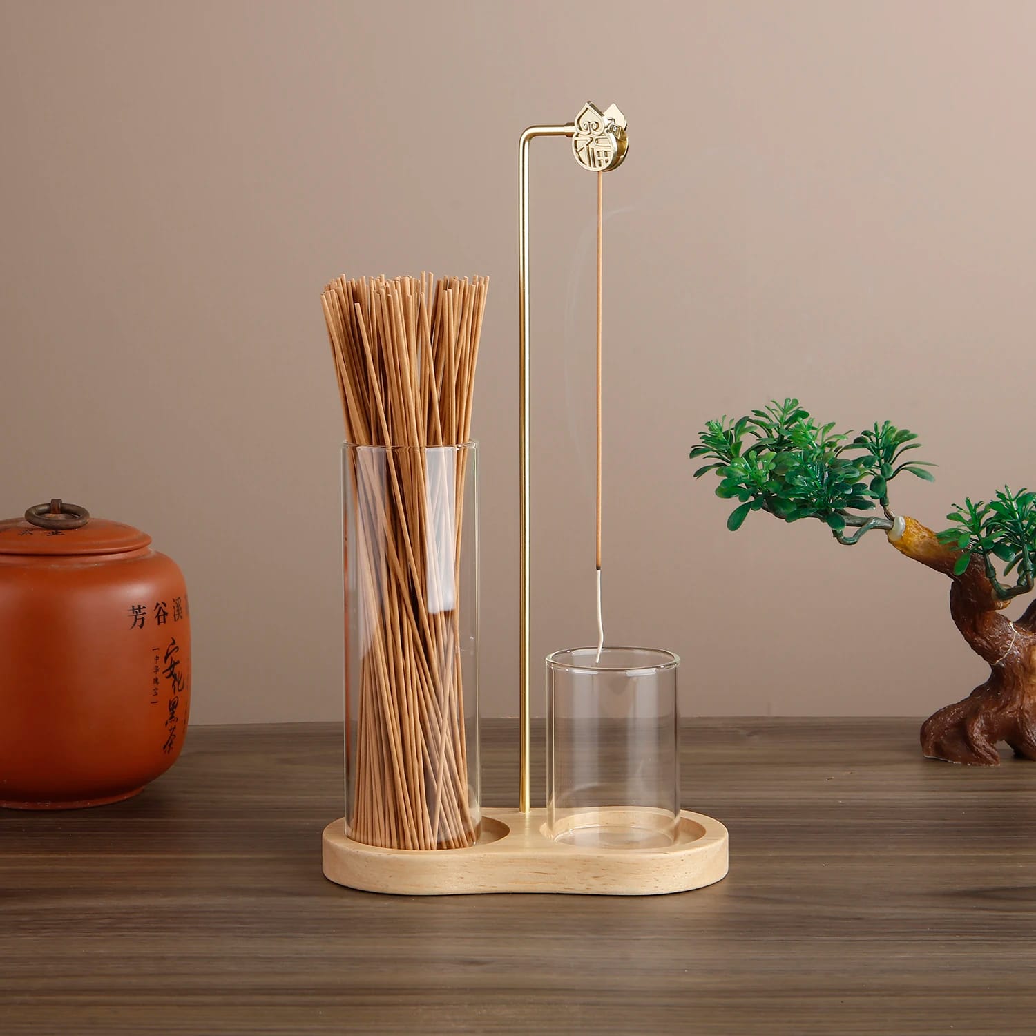 Portaincienso De Vidrio Con Clip De Metal Recolector De Cenizas Y Almacenamiento Para Yoga Home Decor