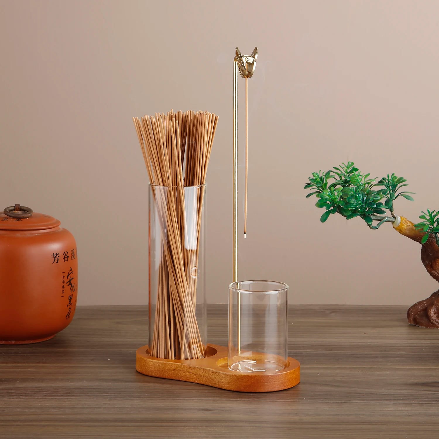 Portaincienso De Vidrio Con Clip De Metal Recolector De Cenizas Y Almacenamiento Para Yoga Home Decor
