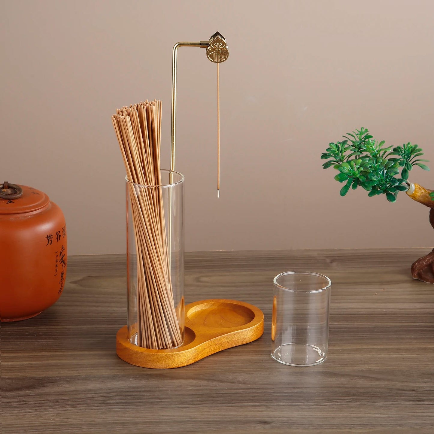 Portaincienso De Vidrio Con Clip De Metal Recolector De Cenizas Y Almacenamiento Para Yoga Home Decor