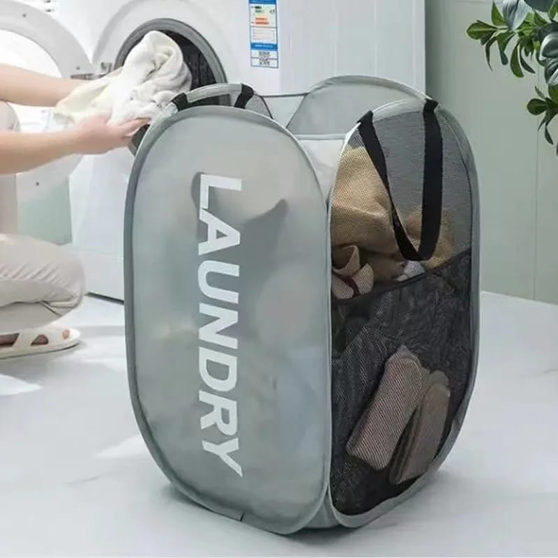 Cesto De Ropa Plegable De Malla Organizador Lavable De Baño