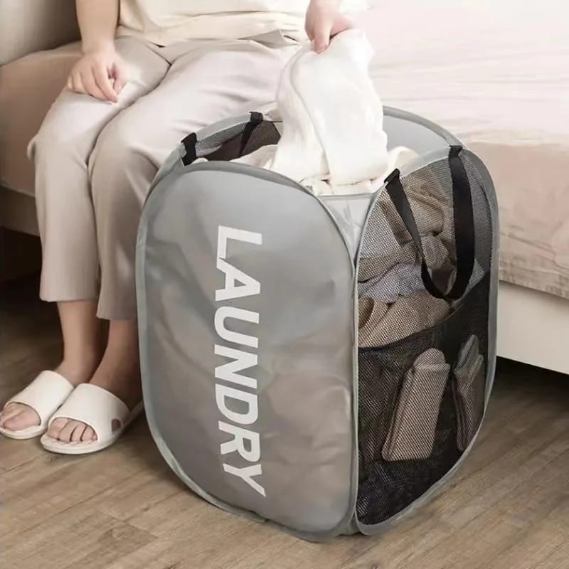 Cesto De Ropa Plegable De Malla Organizador Lavable De Baño