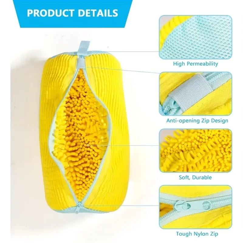 Bolsa Lavadora Para Calzado Con Felpa Protectora Ovalada