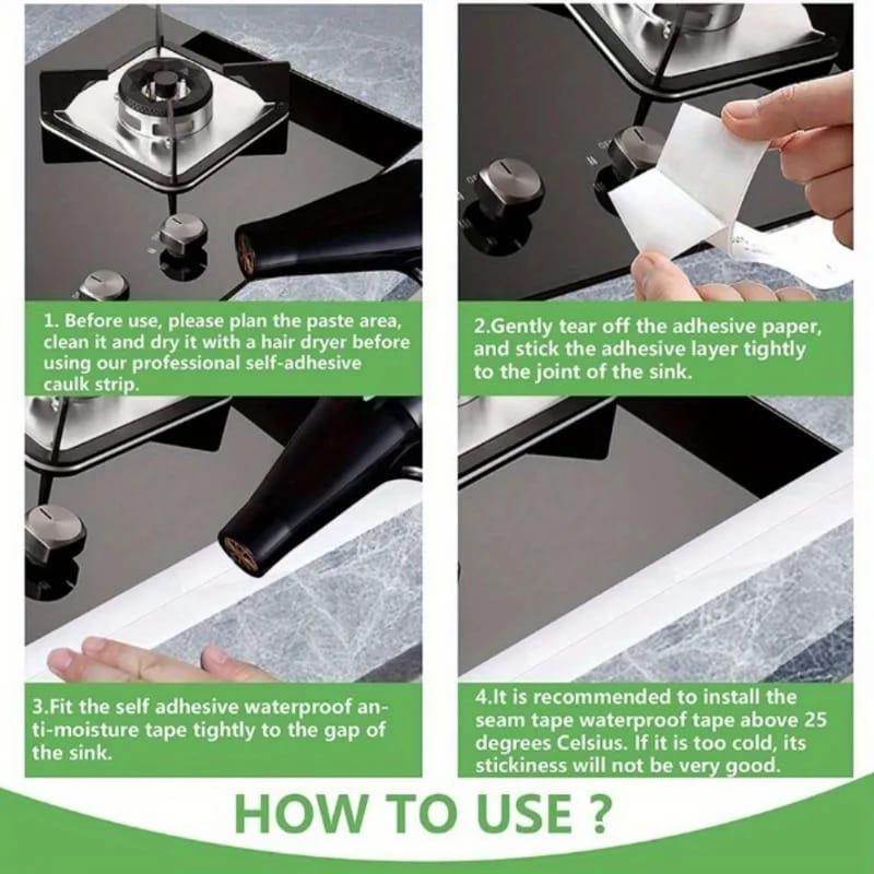 Cinta Selladora Impermeable Baño Antimoho Autoadhesiva 