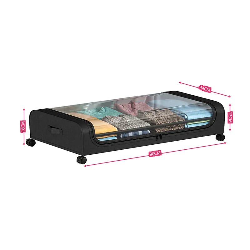 Underbed Storage Box with Wheel Cover Cloth Cover Dust-proof Shelf Suitable for Storage Clothes Shoes Blankets Toys Home Storage