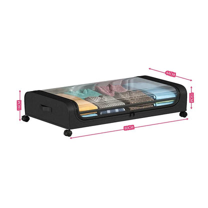 Underbed Storage Box with Wheel Cover Cloth Cover Dust-proof Shelf Suitable for Storage Clothes Shoes Blankets Toys Home Storage