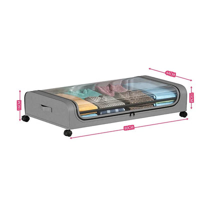 Underbed Storage Box with Wheel Cover Cloth Cover Dust-proof Shelf Suitable for Storage Clothes Shoes Blankets Toys Home Storage