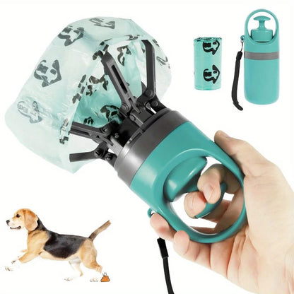 Kit Portátil Recoge Heces Con Pinza De 6 Garras Para Perros