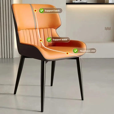 Silla De Comedor De Lujo En Cuero PU Acolchada Moderna