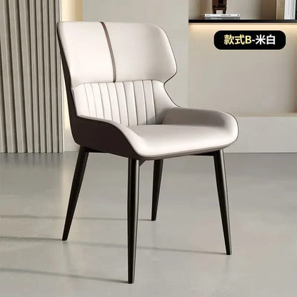 Silla De Comedor De Lujo En Cuero PU Acolchada Moderna