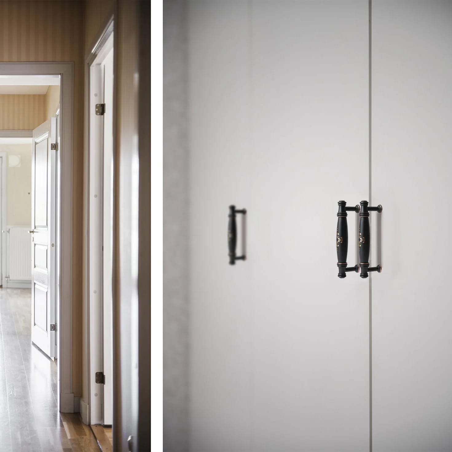 Pomos De Cerámica Con Mango Negro Premium Para Muebles