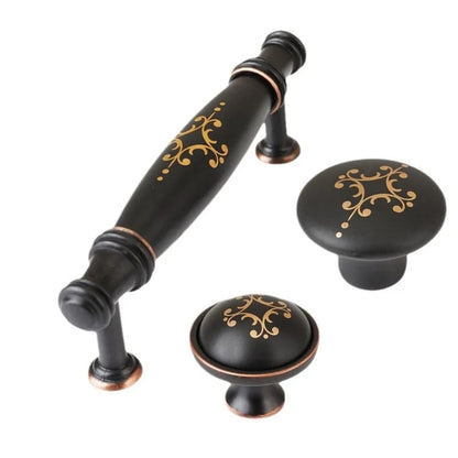 Pomos De Cerámica Con Mango Negro Premium Para Muebles