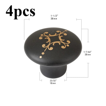 Pomos De Cerámica Con Mango Negro Premium Para Muebles