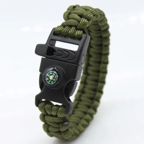 Pulsera de Supervivencia Paracord 4mm Militar con Silbato y Raspador. Ideal para Emergencias, Aventura, Hombre y Mujer.