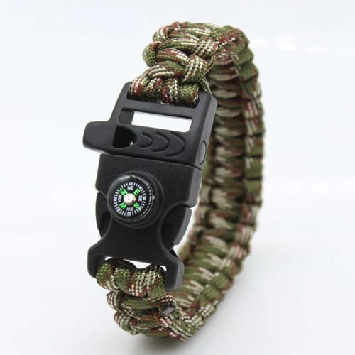 Pulsera de Supervivencia Paracord 4mm Militar con Silbato y Raspador. Ideal para Emergencias, Aventura, Hombre y Mujer.