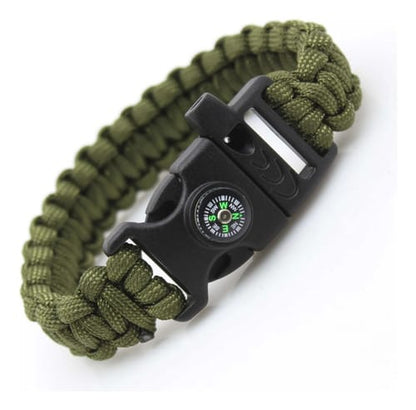 Pulsera de Supervivencia Paracord 4mm Militar con Silbato y Raspador. Ideal para Emergencias, Aventura, Hombre y Mujer.