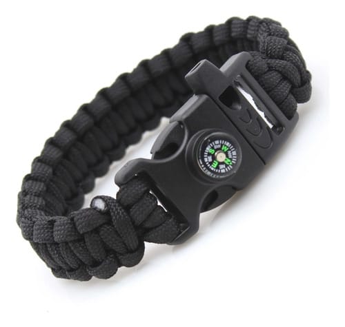 Pulsera de Supervivencia Paracord 4mm Militar con Silbato y Raspador. Ideal para Emergencias, Aventura, Hombre y Mujer.