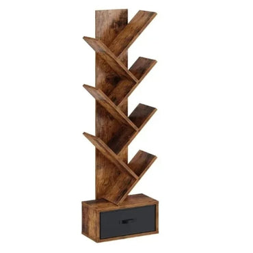 Biblioteca Madera Árbol Moderna Cajones Pequeña