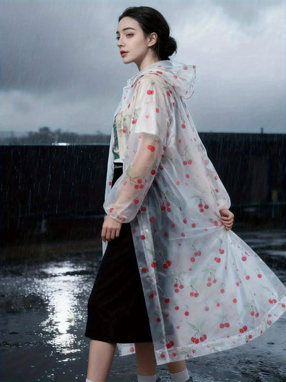 Poncho de Lluvia de Moda EVA - Liviano, Plegable, Cortaviento, Reforzado para Toda Estación, Impermeable de Cuerpo Completo con Capucha