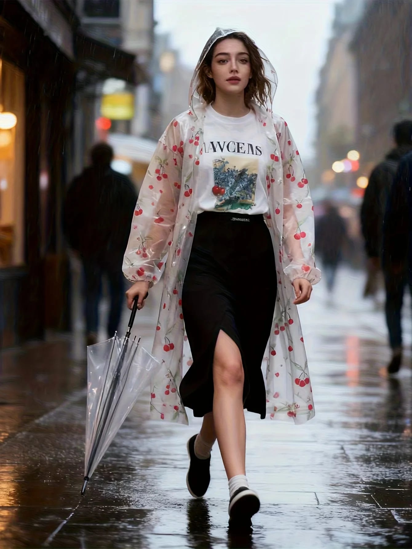 Poncho de Lluvia de Moda EVA - Liviano, Plegable, Cortaviento, Reforzado para Toda Estación, Impermeable de Cuerpo Completo con Capucha
