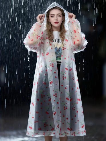 Poncho de Lluvia de Moda EVA - Liviano, Plegable, Cortaviento, Reforzado para Toda Estación, Impermeable de Cuerpo Completo con Capucha