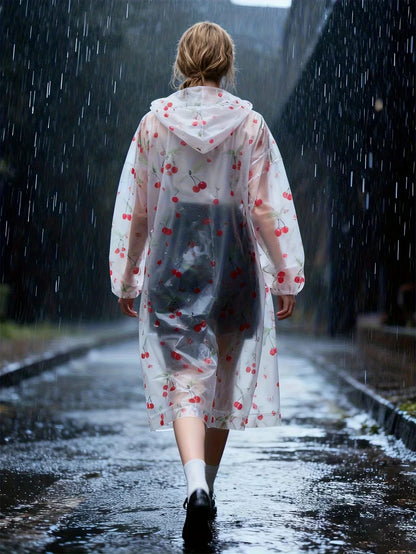 Poncho de Lluvia de Moda EVA - Liviano, Plegable, Cortaviento, Reforzado para Toda Estación, Impermeable de Cuerpo Completo con Capucha