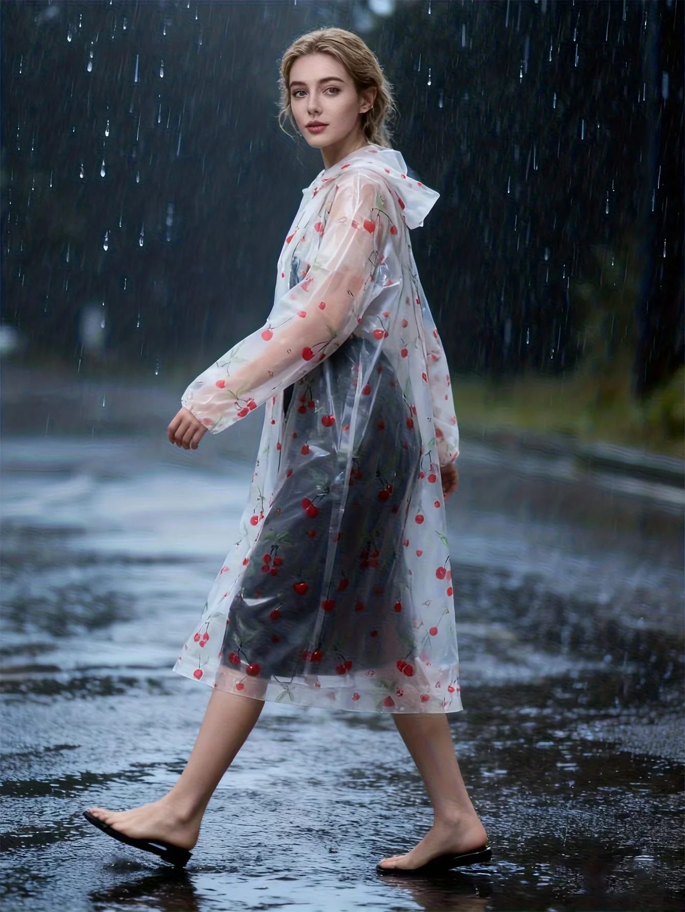 Poncho de Lluvia de Moda EVA - Liviano, Plegable, Cortaviento, Reforzado para Toda Estación, Impermeable de Cuerpo Completo con Capucha