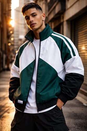 Campera hombre nylon verde