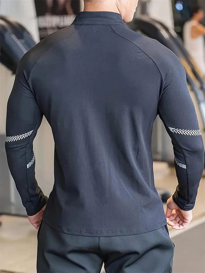 Campera deportiva hombre compresión nylon secado rápido
