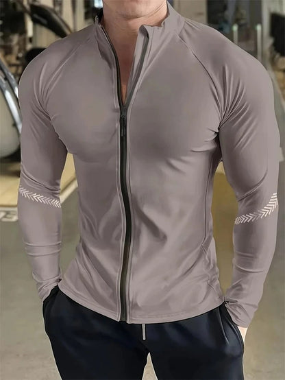 Campera deportiva hombre compresión nylon secado rápido