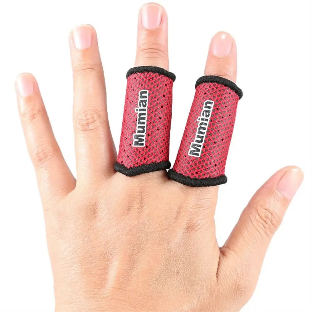 Par de Protectores de Dedo Elásticos Transpirables. Soporte y protección para deportes (básquet, vóley) y gaming móvil.