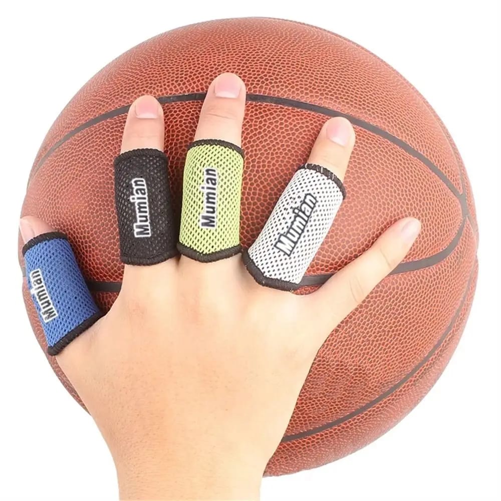 Par de Protectores de Dedo Elásticos Transpirables. Soporte y protección para deportes (básquet, vóley) y gaming móvil.