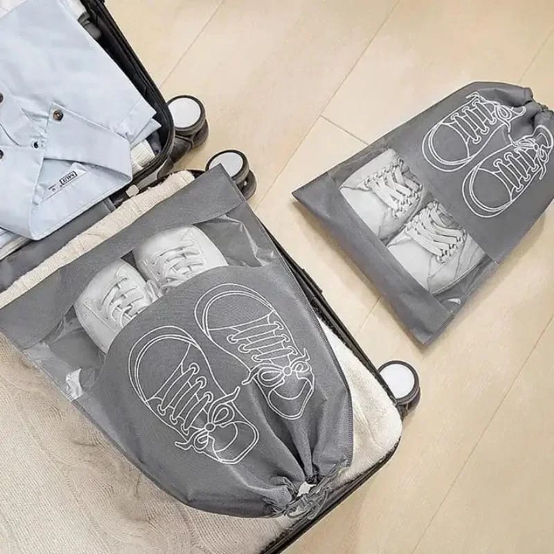 Bolsas organizadoras y protectoras de calzado para viaje y almacenamiento. Material no tejido, antipolvo y portátiles.