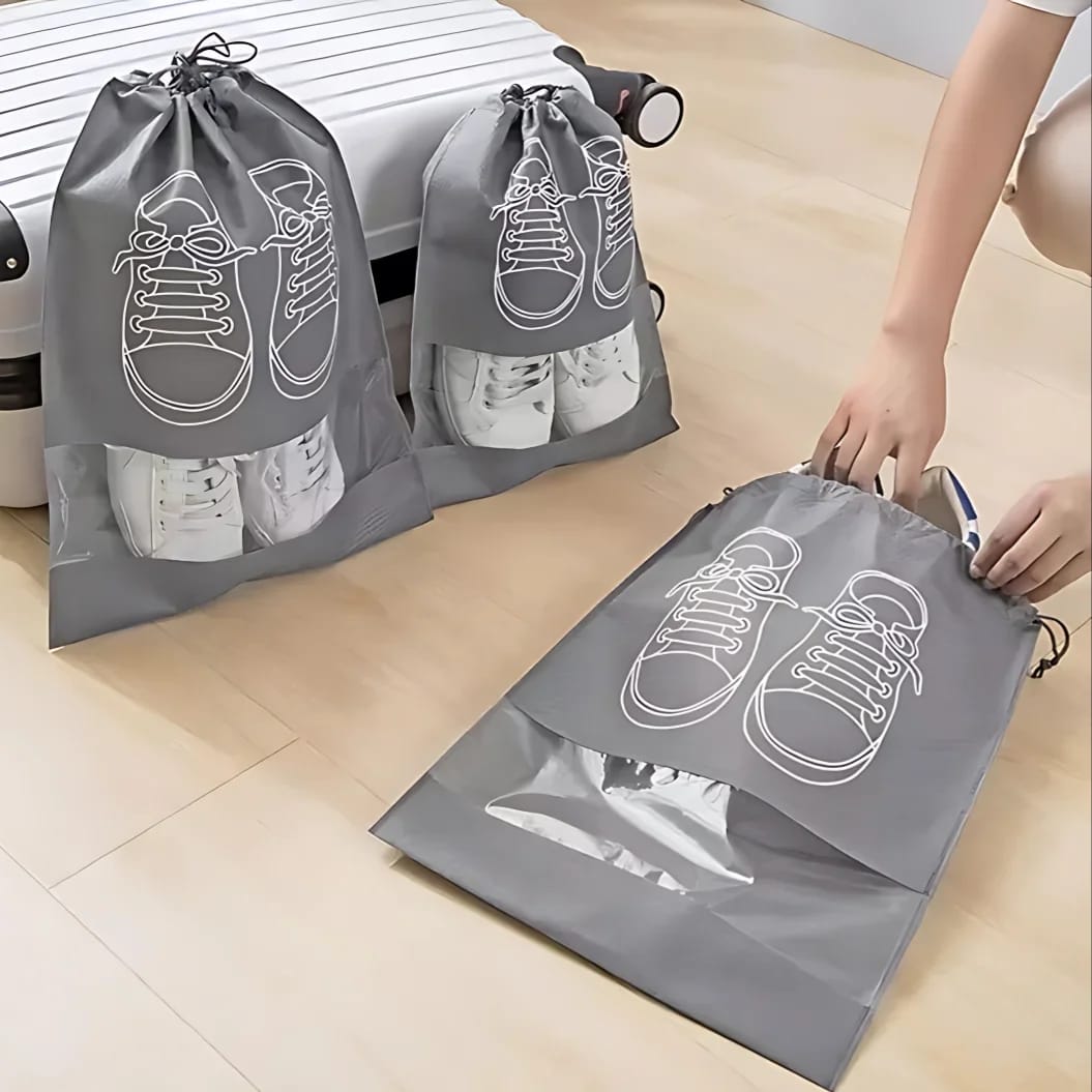 Bolsas organizadoras y protectoras de calzado para viaje y almacenamiento. Material no tejido, antipolvo y portátiles.