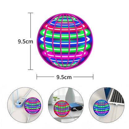Bola Voladora Mágica Automática con Luces LED. Juguete Interactivo Flotante Tipo OVNI. Ideal para Niños y Regalo.