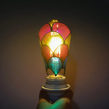 Bombilla LED Decorativa Pintada a Mano ST64 G80 G95 G125 220V. Luz de Colores RGB 4W 2700K. Ideal para Ambiente, Navidad, Dormitorio.