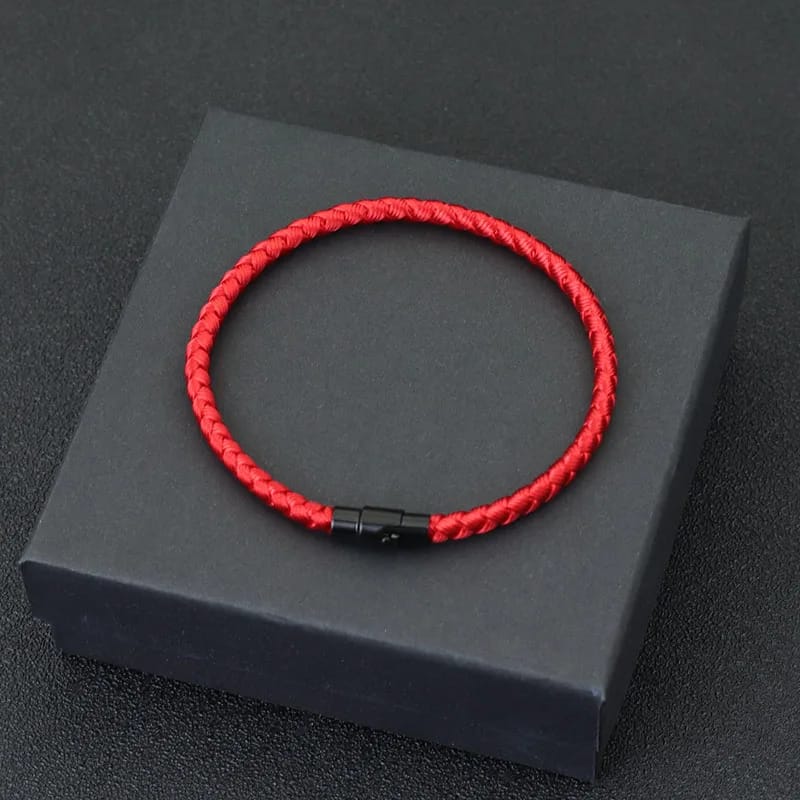 Pulsera de Cuerda Roja de Nylon para Hombre y Mujer. Diseño magnético para pareja, amuleto de la suerte, prosperidad y riqueza.