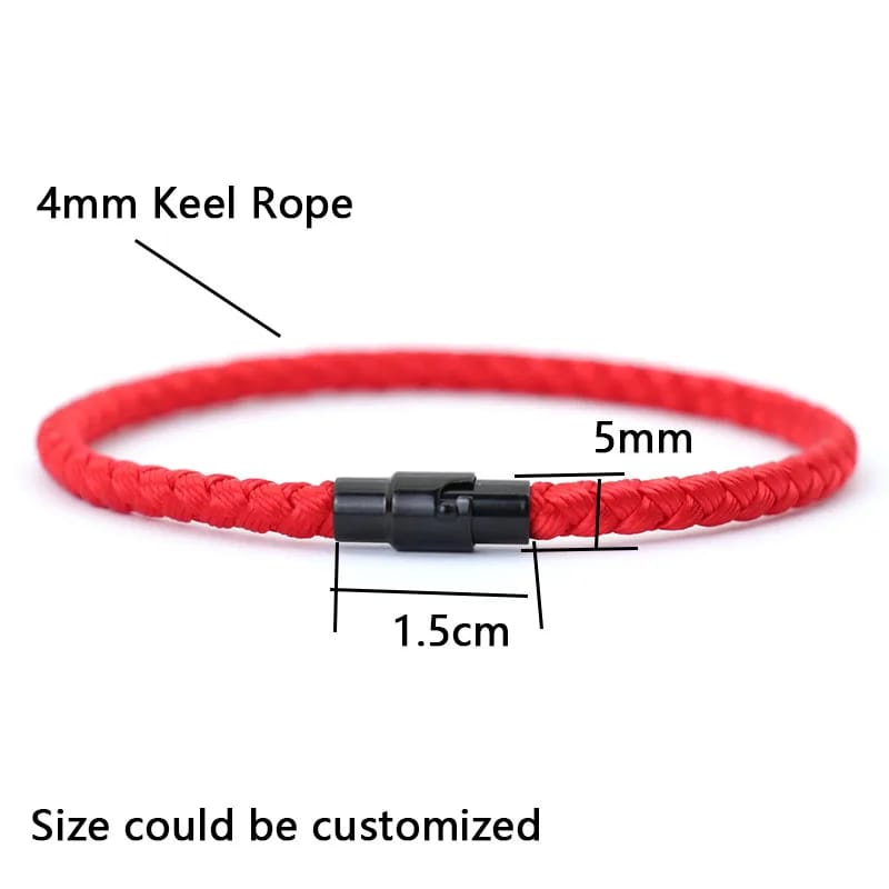 Pulsera de Cuerda Roja de Nylon para Hombre y Mujer. Diseño magnético para pareja, amuleto de la suerte, prosperidad y riqueza.