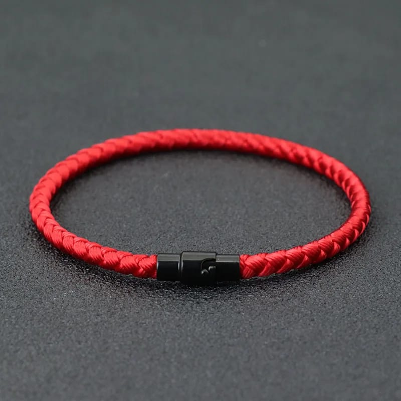 Pulsera de Cuerda Roja de Nylon para Hombre y Mujer. Diseño magnético para pareja, amuleto de la suerte, prosperidad y riqueza.